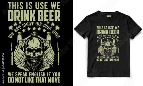 Beer Skull Gun t shirt design