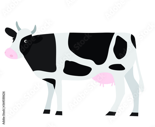 Vector illustration of a cow. Domestic animal illustration. Farm collection