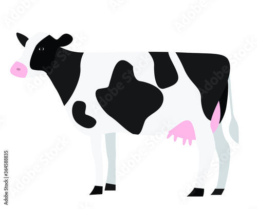 Vector illustration of a cow. Domestic animal illustration. Farm collection