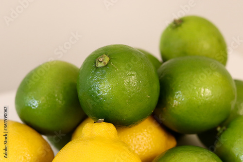 Fototapeta Naklejka Na Ścianę i Meble -  Beautiful lemons arranged on a table. A fruit rich in vitamin c.