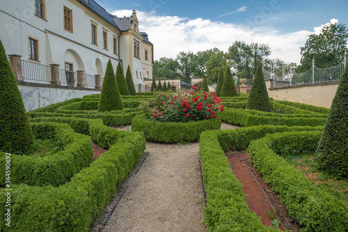 castle garden in the historic center of the European city