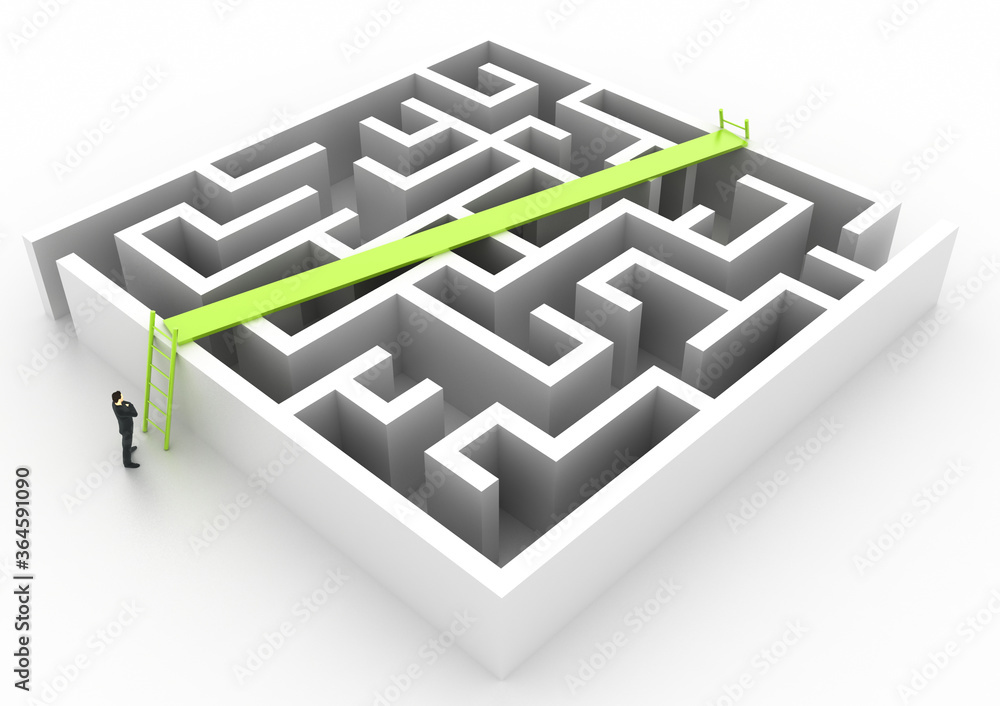 Maze concept, challenge and human choices theme. Original 3d rendering Maze concept, challenge and human choices theme. Original 3d rendering