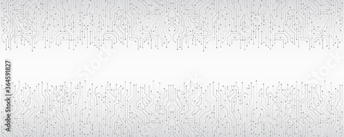 Wide High-tech technology background texture. Circuit board vector illustration. Vector electronic communication.