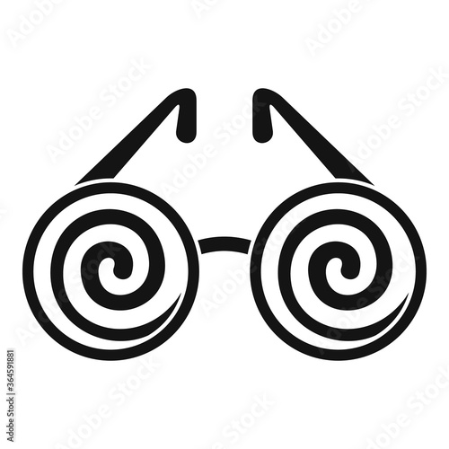 Hypnosis eyeglasses icon. Simple illustration of hypnosis eyeglasses vector icon for web design isolated on white background