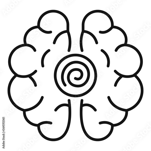 Brain hypnosis icon. Outline brain hypnosis vector icon for web design isolated on white background