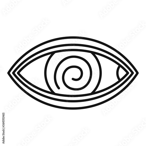 Hypnosis eye therapy icon. Outline hypnosis eye therapy vector icon for web design isolated on white background