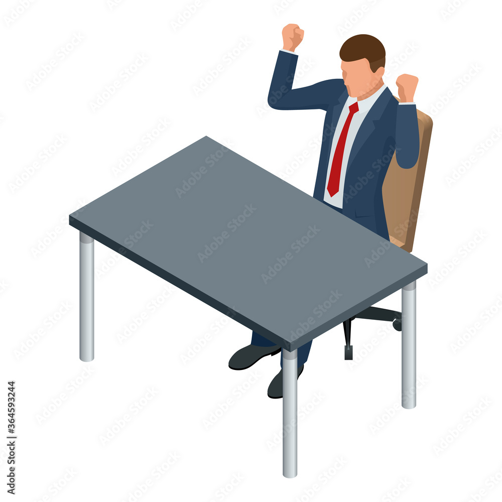 Isometric businessman isolated on write. Creating an office worker character, cartoon people. Business people. Isometric businessman isolated on write. Creating an office worker character, cartoon people. Business people.