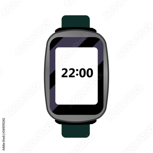 Black digital wristwatch illustration
