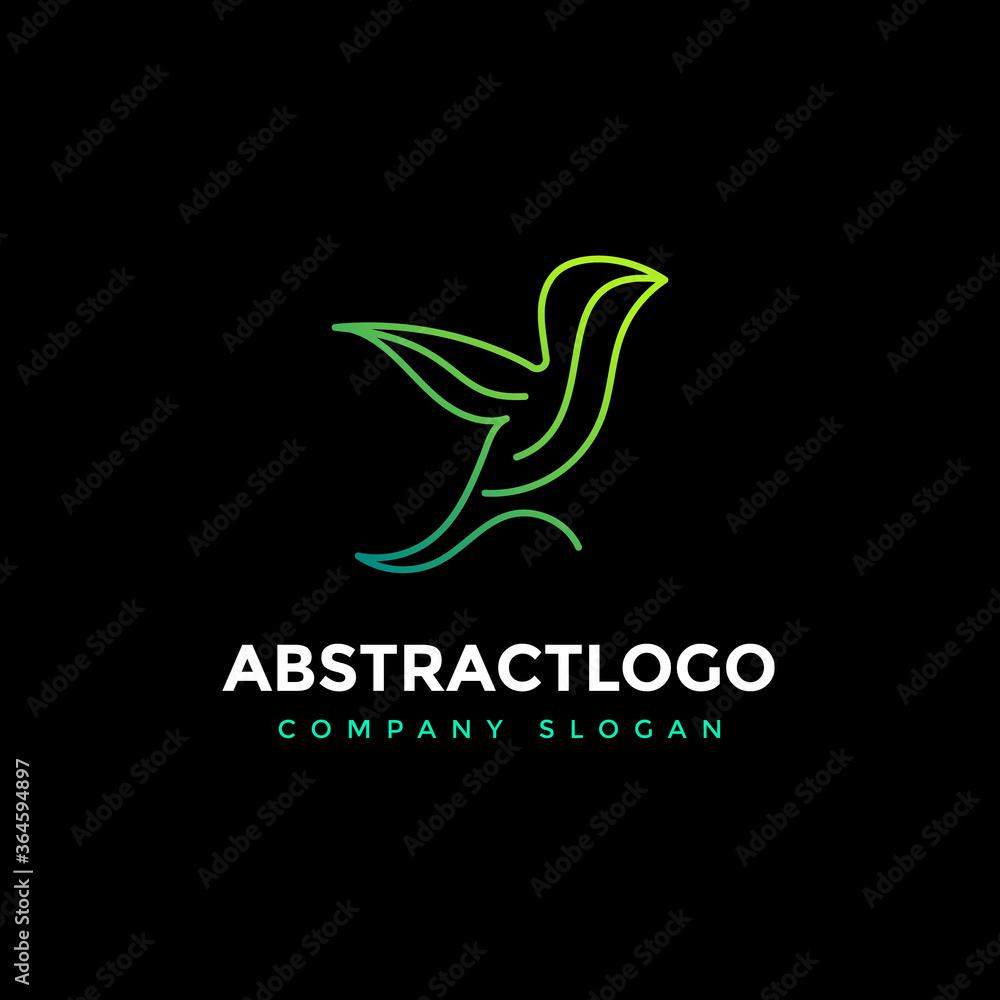 Obraz premium abstract line art bird logo design