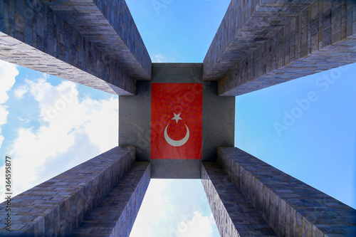 General view of the Martyrs Monument in Çanakkale, Turkey photo