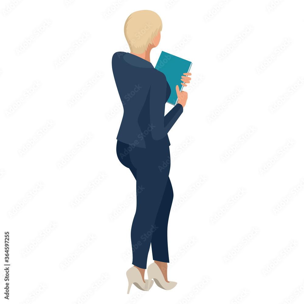 Isometric Business women stylish isolated on white. Business ladies, business woman character pose Isometric Business women stylish isolated on white. Business ladies, business woman character pose