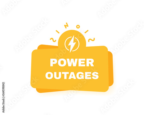Power outages geometric badge with lightning bolt. Modern Vector illustration