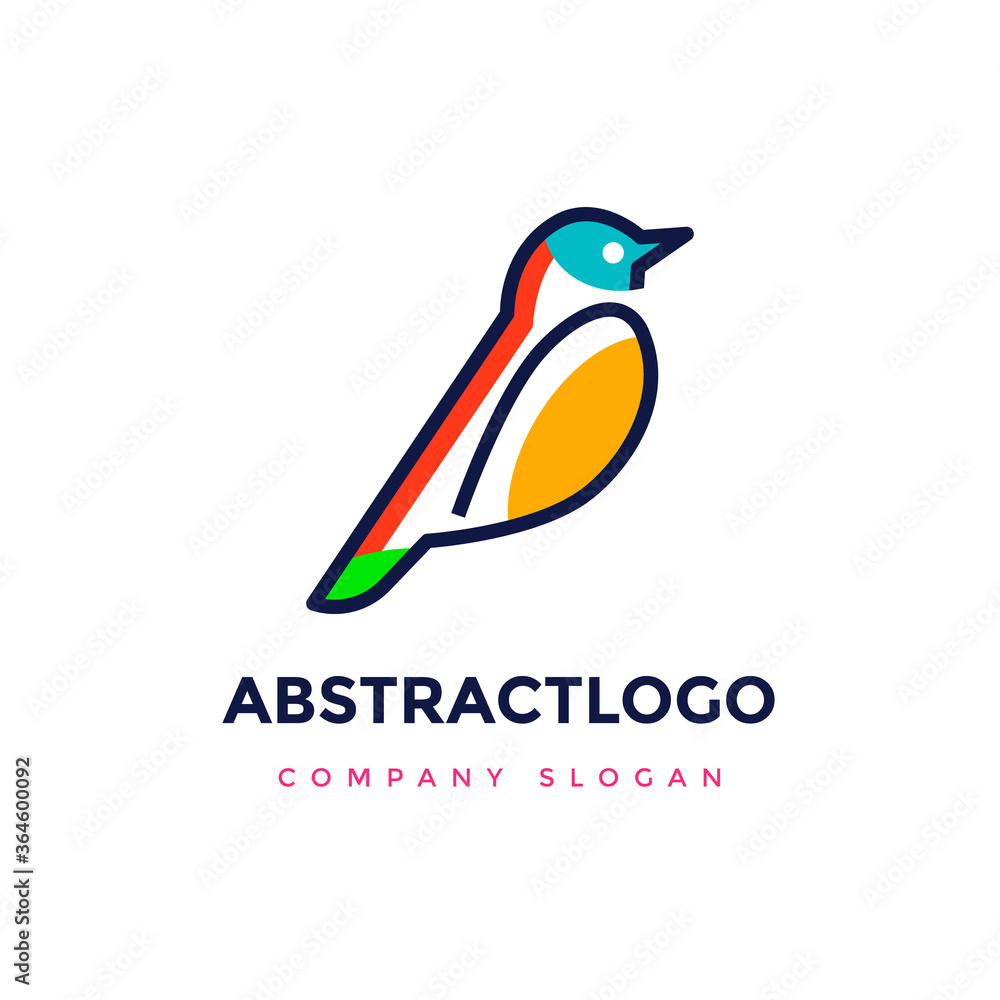 Naklejka premium colorful bird awesome logo icon template