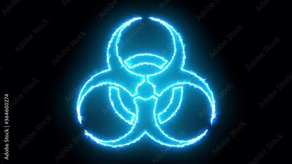 Blue laser biohazard symbol perfect for compositing and motion graphics Blue laser biohazard symbol perfect for compositing and motion graphics