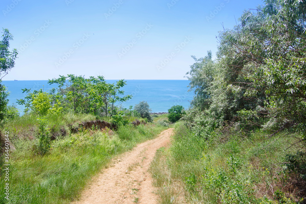 Hills on the Black Sea coast in Odessa region.