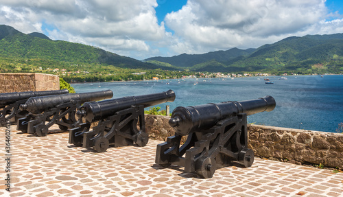 Photography A row of cannons at Fort Shirley in Cabrits National Park near Portsmouth on the