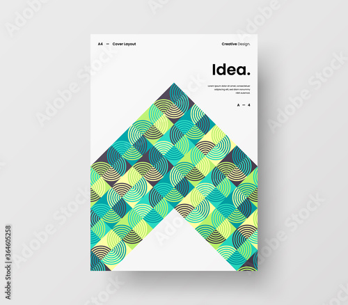 Amazing business presentation vector A4 vertical orientation front page mock up. Modern corporate report cover abstract geometric illustration design layout. Company identity brochure template.