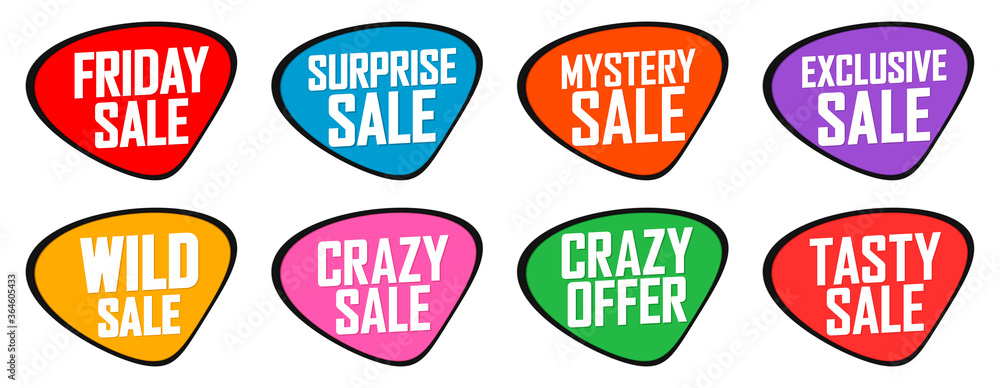 Obraz premium Set Sale banners design template, discount tags, vector illustration