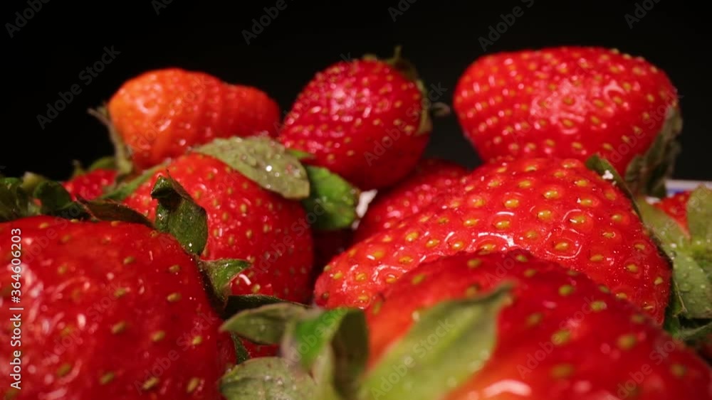 custom made wallpaper toronto digitalStrawberries in a pile wide angle macro sliding shot in 60 fps