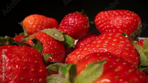Wallpaper Mural Strawberries in a pile wide angle macro sliding shot in 60 fps Torontodigital.ca