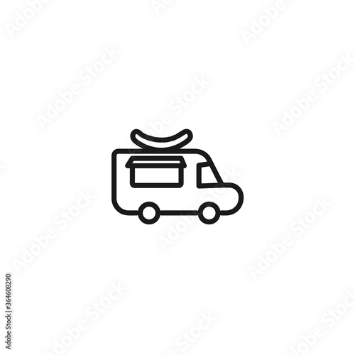 food truck isolated line icon for web and mobile
