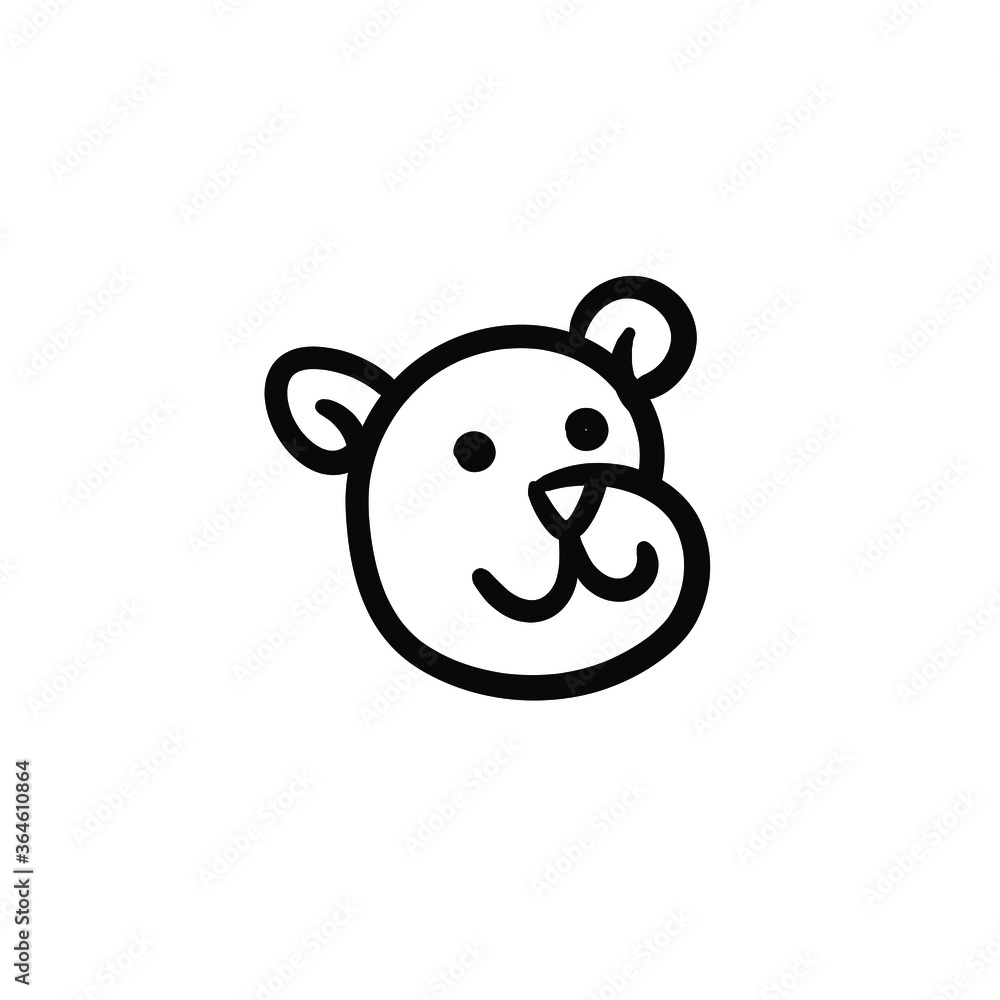 Hand drawn bear. Simple vector icon Hand drawn bear. Simple vector icon