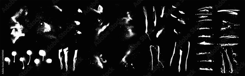 Big Set Graffiti Spray Elements. Vector isolated grunge stencil ...