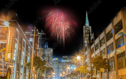 Photography San Francisco at Night With Fireworks Overhead