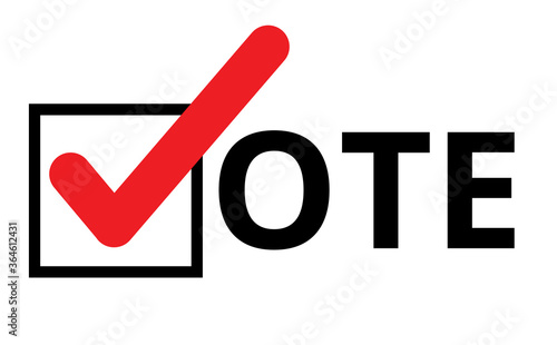 Election Vote icon with red tick box