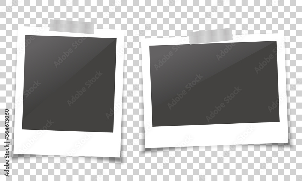 Blank photo frames. Printed photographs, photo lab concept, polaroid Blank photo frames. Printed photographs, photo lab concept, polaroid