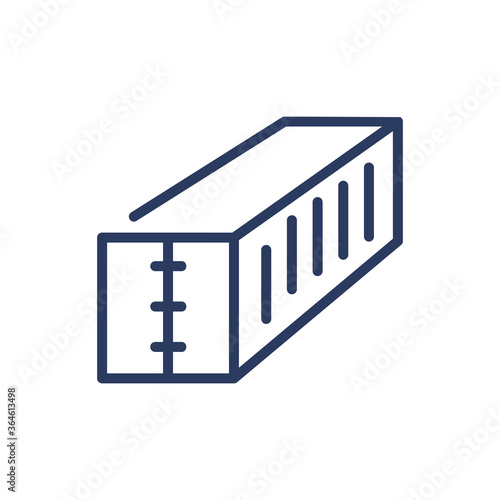 Freight container thin line icon. Shipment  transport  metal isolated outline sign. Warehouse and delivery concept. Vector illustration symbol element for web design and apps