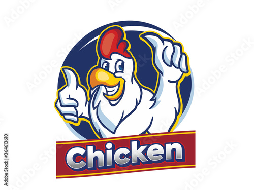 Chicken logo stock. Icon, cartoon.
