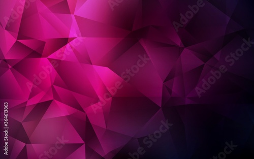 Dark Pink vector polygon abstract backdrop. Creative geometric illustration in Origami style with gradient. Brand new design for your business.