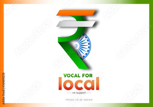 Scalable Vector Logo and background for promoting and supporting "VOCAL FOR LOCAL" campaign of India