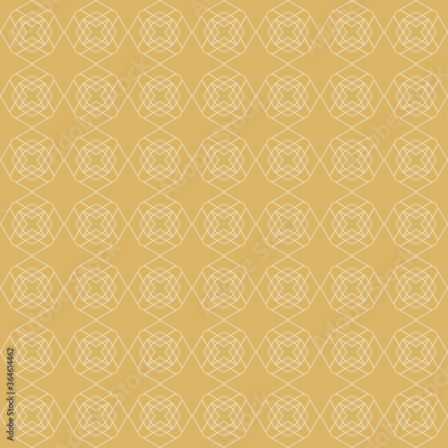 Gold background pattern. Wallpaper texture. Seamless geometric pattern: for fabric, tile, interior design or wallpaper. Vector background image