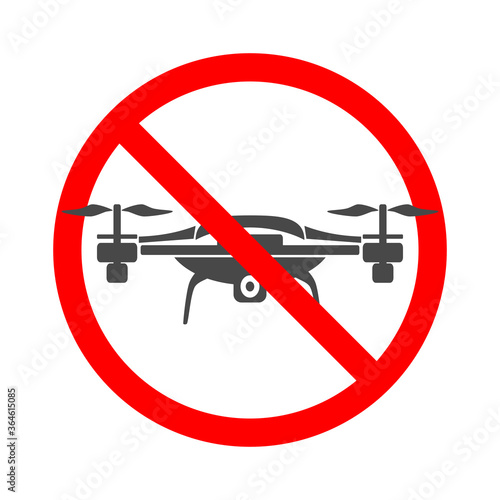 No Drone Sign Vector Icon Illustration Symbol