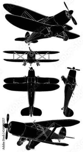 Biplane Vector
