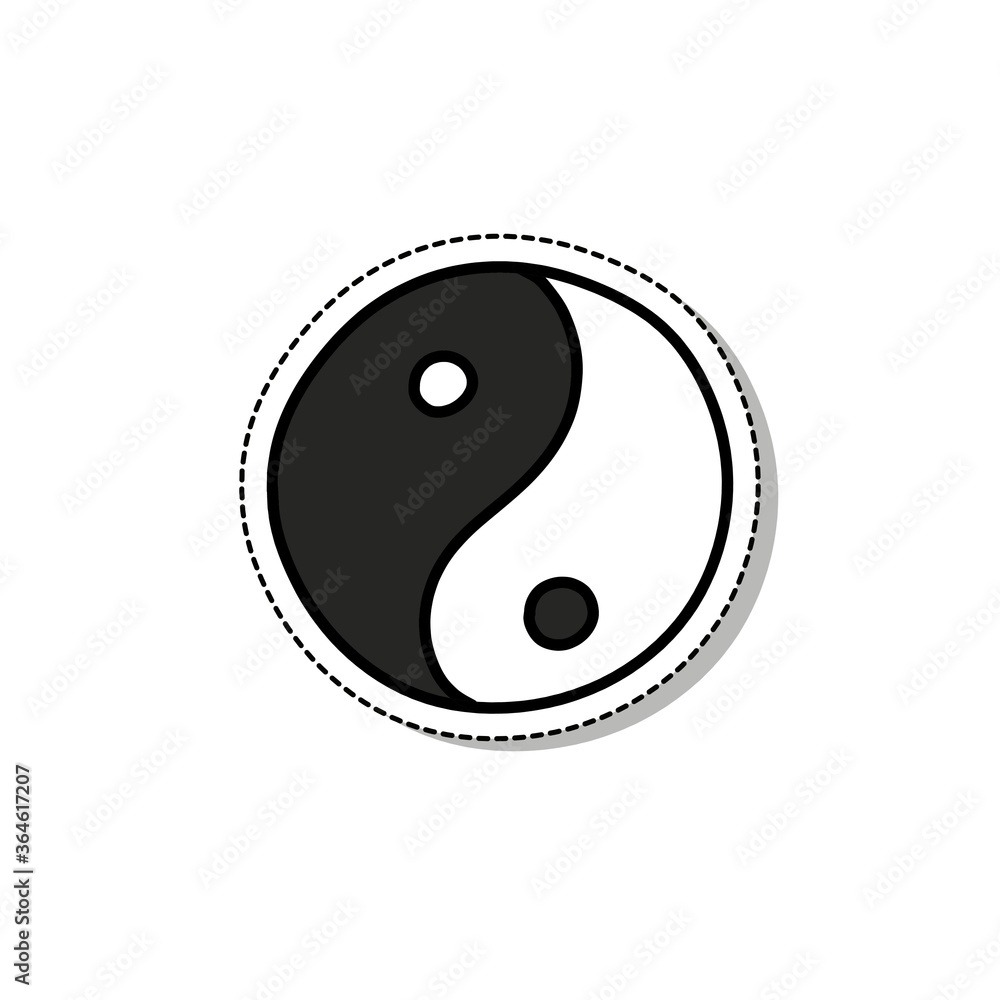 yin yang symbol doodle icon, vector sticker illustration yin yang symbol doodle icon, vector sticker illustration