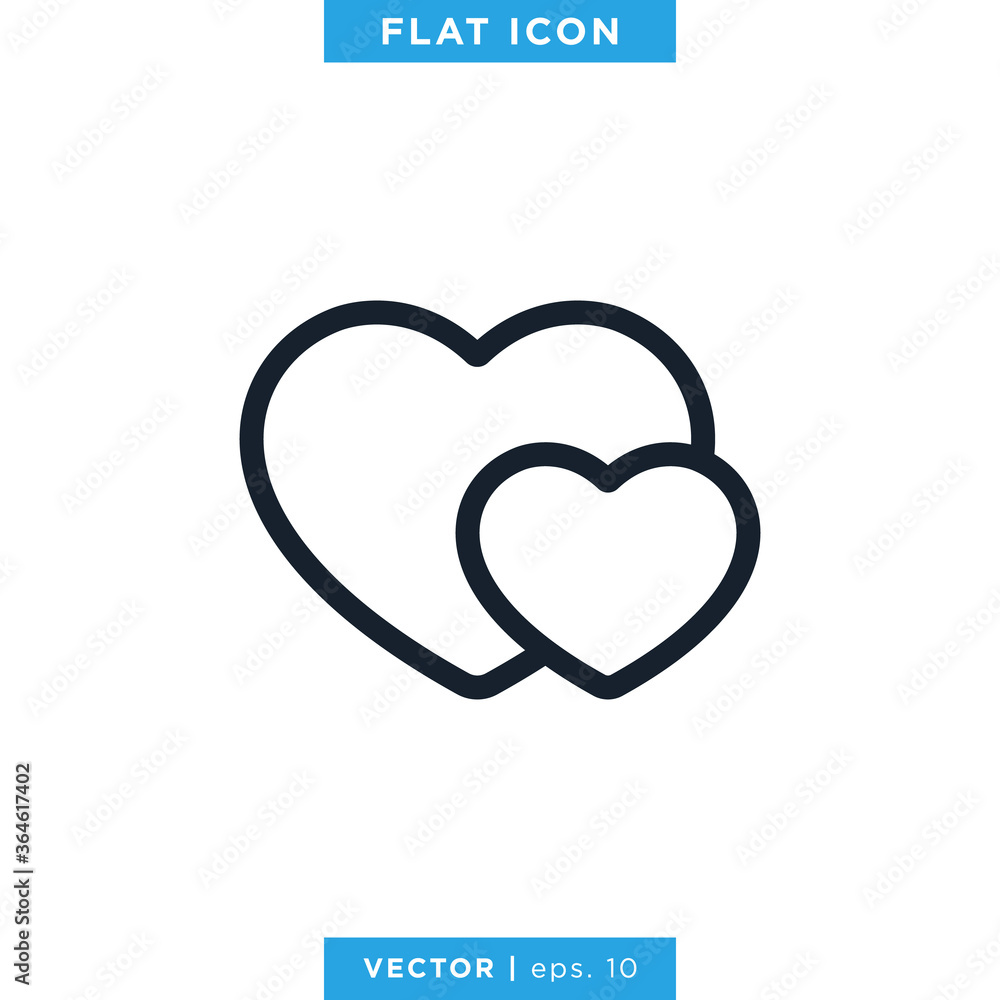 Heart Love Icon Vector Logo Design Template. Trendy Style And Editable Stroke Heart Love Icon Vector Logo Design Template. Trendy Style And Editable Stroke