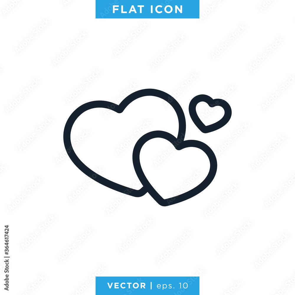 Heart Love Icon Vector Logo Design Template. Trendy Style And Editable Stroke Heart Love Icon Vector Logo Design Template. Trendy Style And Editable Stroke