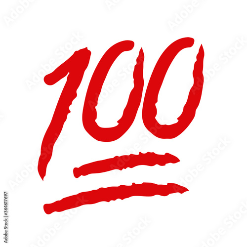 100 hundred point text vector icon template red brush color for social media Instagram Facebook Whatsapp status story