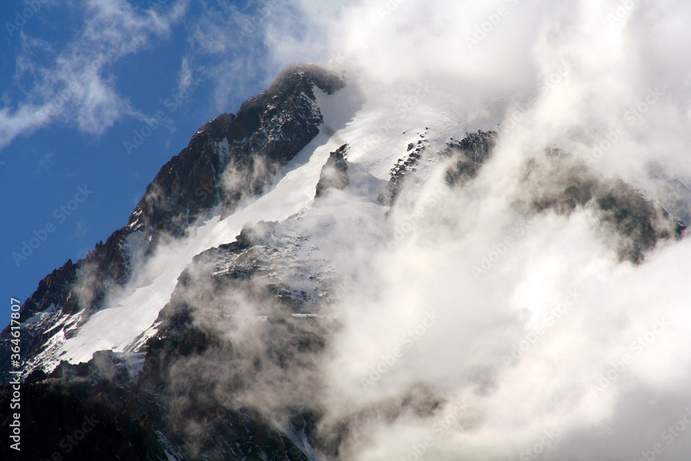 Mount Kazbek in Georgia. Mount Kazbek is highest mountain in Georgia.
