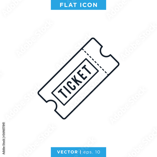 Ticket Icon Vector Logo Design Template