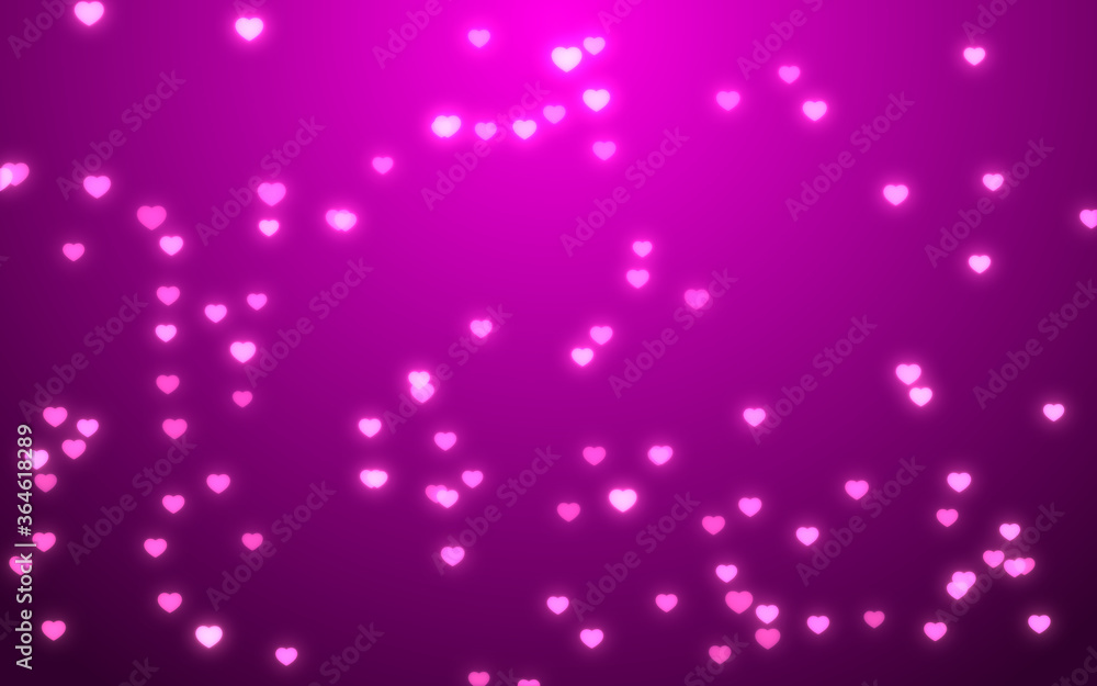 Valentine day pink hearts on purple background. Valentine day pink hearts on purple background.