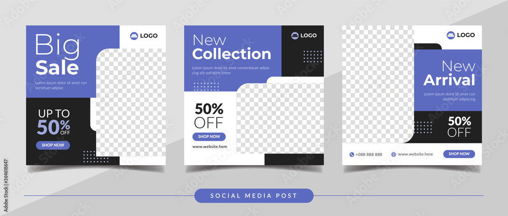 New collection sale square banner for social media post and digital marketing