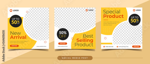 New arrival sale square banner for social media post and digital marketing