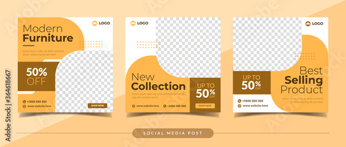 Modern furniture sale banner for social media post and digital marketing