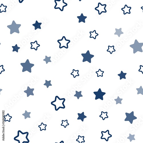 Dark BLUE vector seamless layout with bright stars. Glitter abstract illustration with colored stars. Texture for window blinds  curtains.