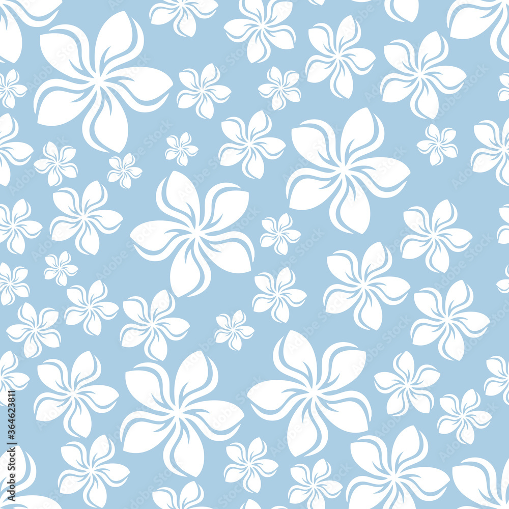 Random frangipani flower seamless repeat pattern background Random frangipani flower seamless repeat pattern background