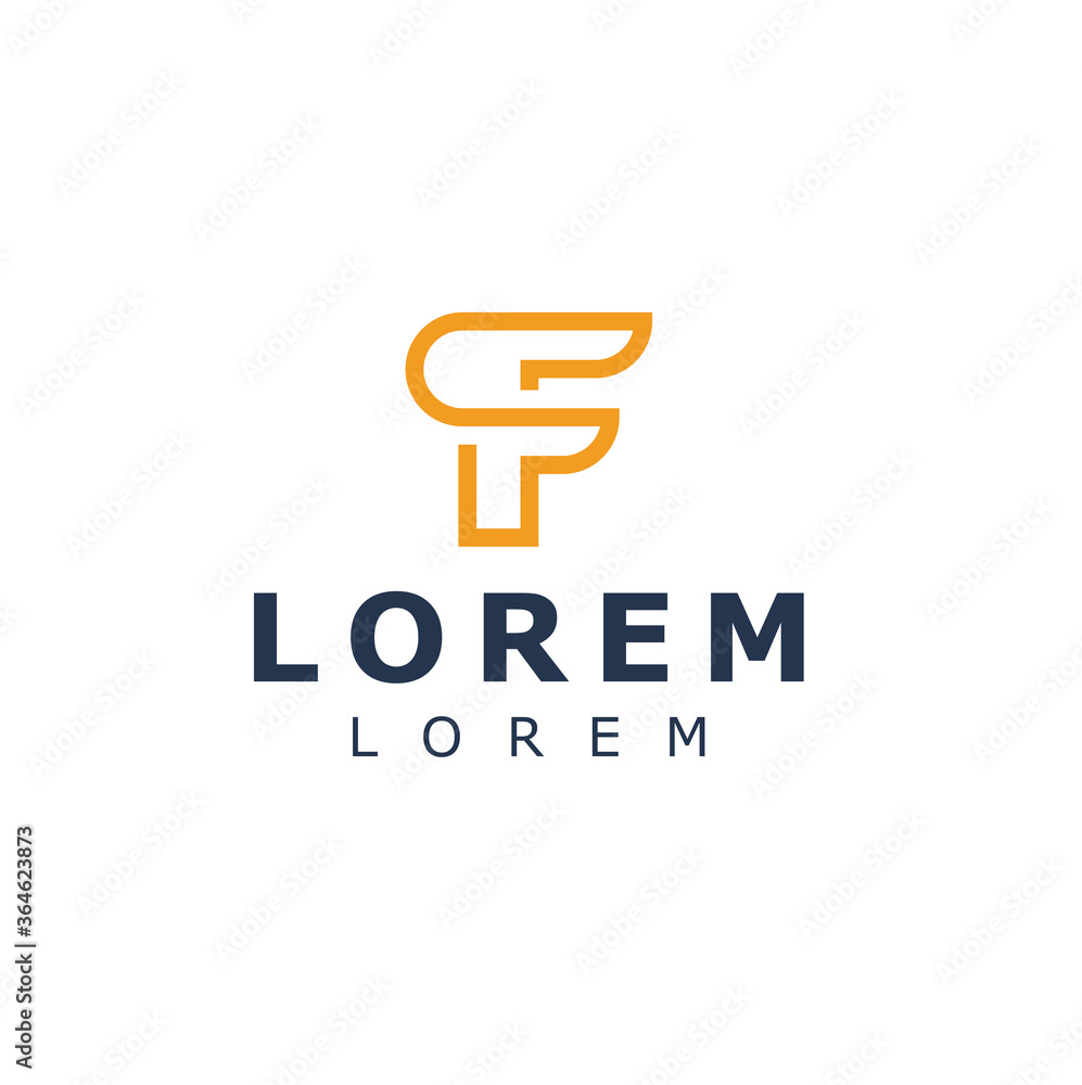 Letter F Logo icon design template element with linear style Letter F Logo icon design template element with linear style